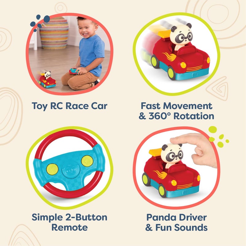 B. toys - Remote Control Car - Toy Race Car for Toddlers  Kids - Simple 2-Button Remote - RC Car with Fun Sounds - 2 Years + - Riding Racers - Bingo - Image 4