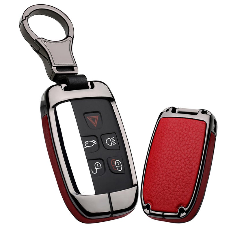 ontto Key Fob Cover Case with Keychain Fit for Range Rover Sport Fit for Jaguar Red