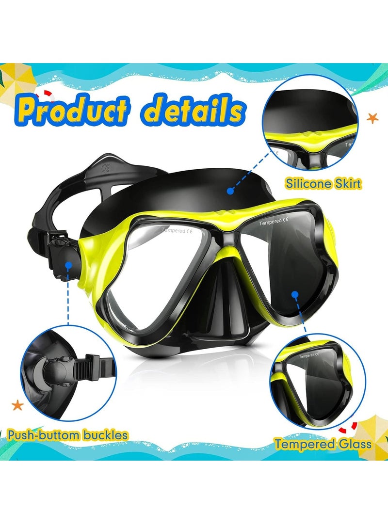 Excefore 2 Pack Diving Mask Adult Swimming Snorkel Mask Clear View Swimming Goggles with Nose Cover Anti Fog Swim Mask Tempered Glass Snorkeling Goggles for Diving Snorkeling Swimming - Image 3