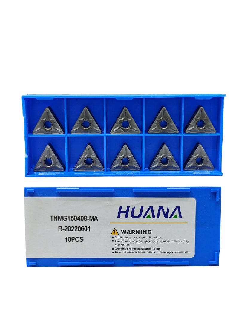 HUANA أقراص تحويل كربيد صلب مطلية بـ PVD TNMG160408 (عبوة من 10) - Image 1