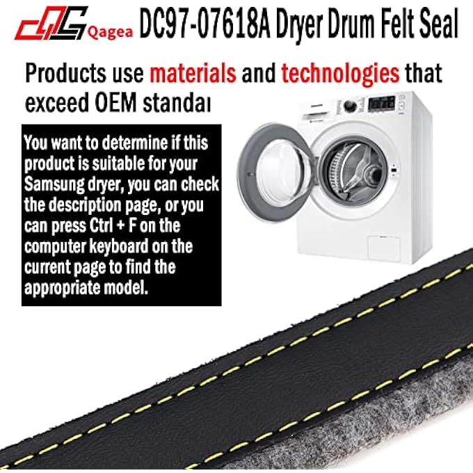 rayihni UPGRADED DC97-07618A DRYER DRUM FELT SEAL COMPATIBLE WITH SAMSUNG DRYER PARTS REPLACES# AP4453798 PD00025731 PS4218879 3998155 DV42H5200EW DV42H5000EW DV45K6500EV DV48H7400EW - Image 2