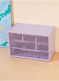 GoldenLike Desk Organizer,Makeup Organizer,Desk Storage Box with 6 Drawers,Cosmetic Organizer Storage Case,Dustproof Drawer Organizer Desktop Storage Box for Office Supplies,Stationery,Make Up,Jewelry  - Image 2