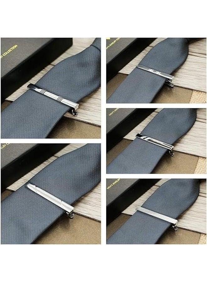 10pcs Tie Clips Set for Men Tie Bar Clip Black Silver-Tone Gold-Tone for Wedding Business with Gift Box - Image 5