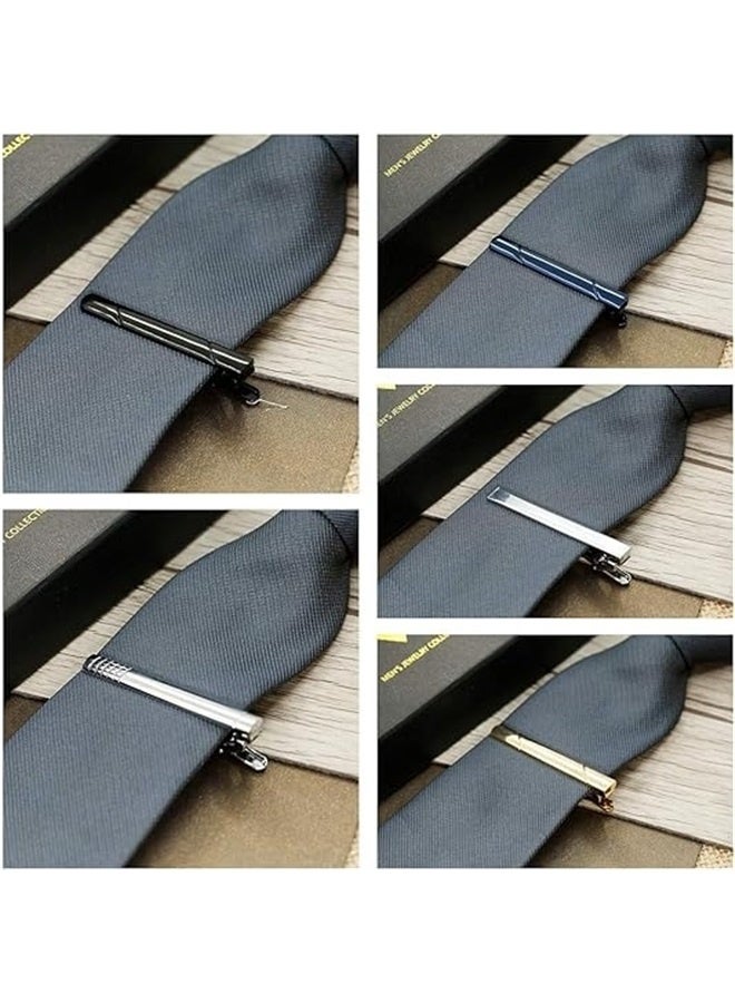 10pcs Tie Clips Set for Men Tie Bar Clip Black Silver-Tone Gold-Tone for Wedding Business with Gift Box - Image 4