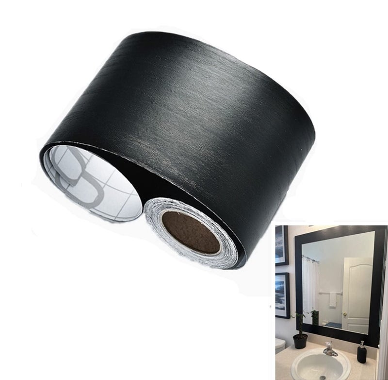 Amao Amhao 10Meters Peel and Stick Black Wood Backsplash Wall Paper Border Sticker Self-Adhesive Wallpaper Border - Image 5