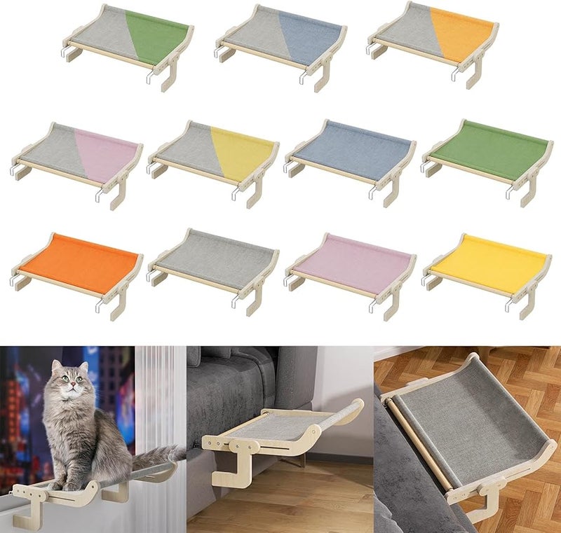 Hanging Bed Pet Hammock With Stand For Large Cats Indoor Cat Climbing Frame Sunny Window Seat - Image 3