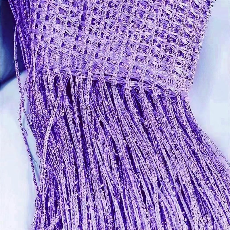 ave split Decorative Door String Curtain Wall Panel Fringe Window Room Divider Blind Divider Tassel Screen Home 100x200centimete (Light Purple18) - Image 3
