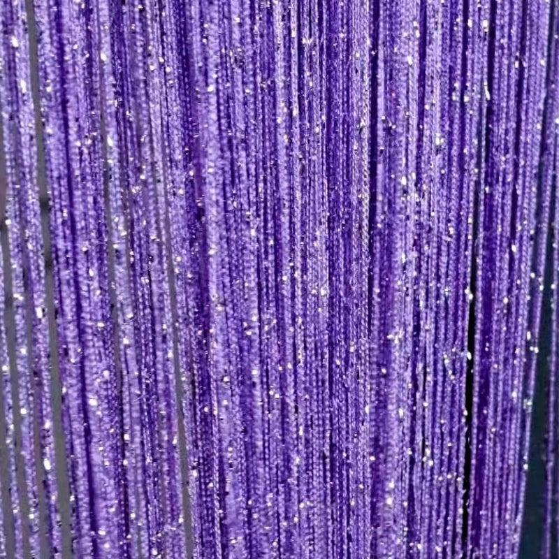 ave split Decorative Door String Curtain Wall Panel Fringe Window Room Divider Blind Divider Tassel Screen Home 100x200centimete (Light Purple18) - Image 1