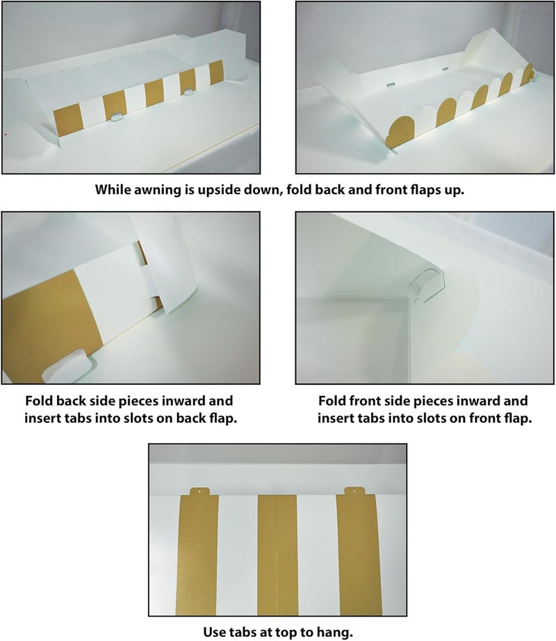 Beistle 3D Gold and White Awning Wall Decoration Set of 2 Versatile Cardboard Party Displays for Themed Events and Elegant Decorative Backdrops 2475 x 875 - Image 4