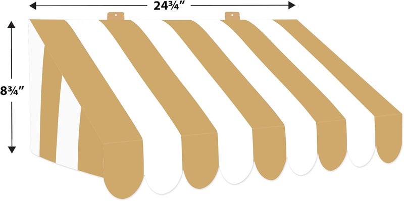 Beistle 3D Gold and White Awning Wall Decoration Set of 2 Versatile Cardboard Party Displays for Themed Events and Elegant Decorative Backdrops 2475 x 875 - Image 3