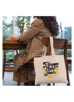 PRINTSHOP4ME Happy New Year With Printed Canvas Cotton Tote Bag Our Stylish And Perfect For Everyday Use-New Year Bags  - Image 3