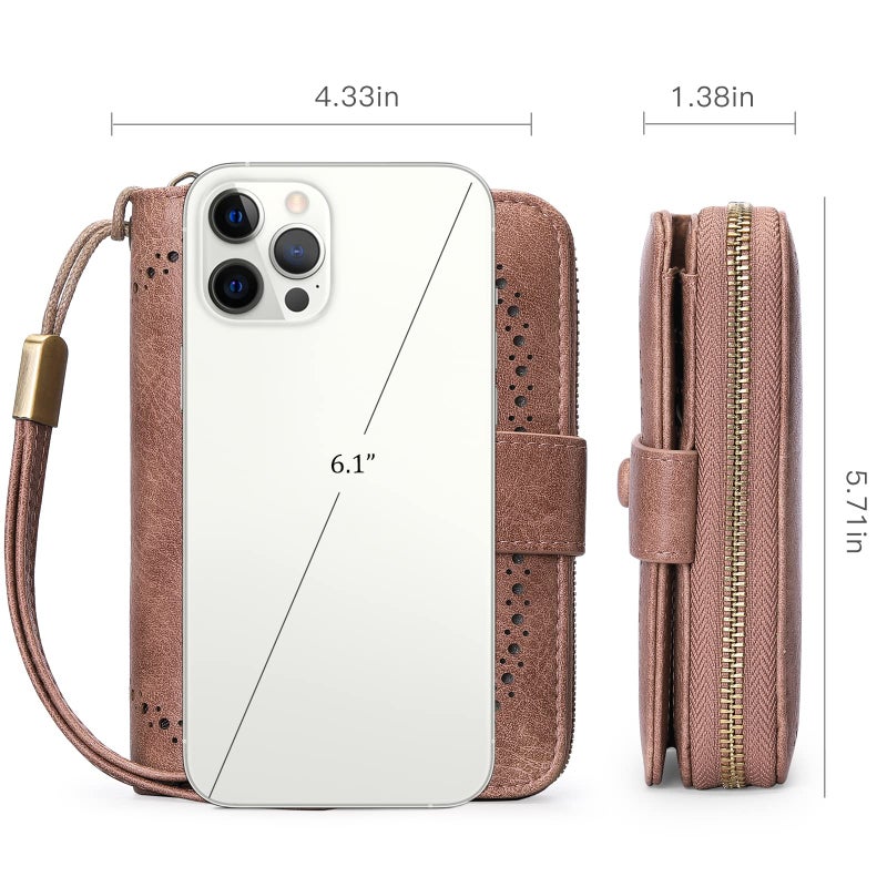 GAEKEAO Leather Credit Card Holder Wallet for Women RFID Blocking Large Capacity Bifold Zipper Card Case Organizer with Wristlet 32 Slots - Image 3