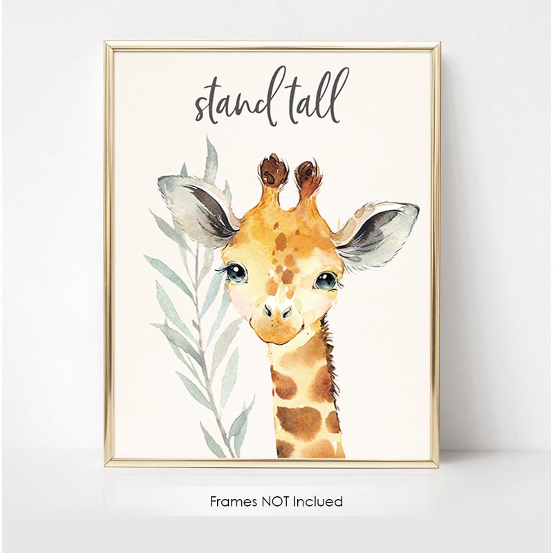 VicBou 6 PCS Cartoon Animals Wall Art Nursery Decor Cute Elephant Giraffe Leopard Zebra Tiger Inspirational Wall Decor Unframed Posters Nursery Print Paintings Artwork for Home Bedroom Living Room 8x10 In - Image 4
