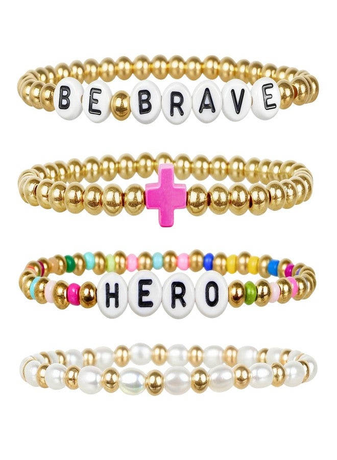 KINFERTE for Korea-Pop Fans Gift Set: 4 Pcs Stackable Stretch Beaded Bracelets for Inspired Merch|Birthday,Christmas,Stocking Stuffer - Image 1