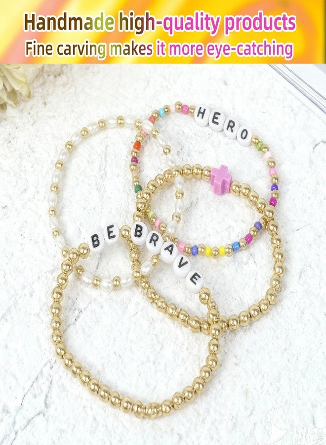 KINFERTE for Korea-Pop Fans Gift Set: 4 Pcs Stackable Stretch Beaded Bracelets for Inspired Merch|Birthday,Christmas,Stocking Stuffer - Image 2