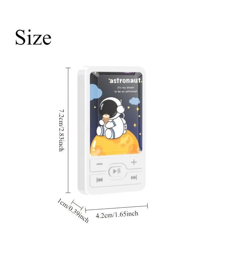 Mini Cute Cartoon MP3 Player Bundle Astronaut for Sports Outdoors - Image 2