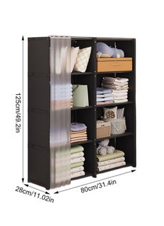 XiuWoo 5 Layers Double Row Portable Closet Wardrobe, Clothes Storage Organizer, Garment Rack Dustproof Clothes Organizer Shelf Easy to Assemble Heavy Duty Garment Rack for Folded Clothes, Coats  - Image 3