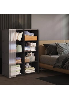 XiuWoo 5 Layers Double Row Portable Closet Wardrobe, Clothes Storage Organizer, Garment Rack Dustproof Clothes Organizer Shelf Easy to Assemble Heavy Duty Garment Rack for Folded Clothes, Coats  - Image 4