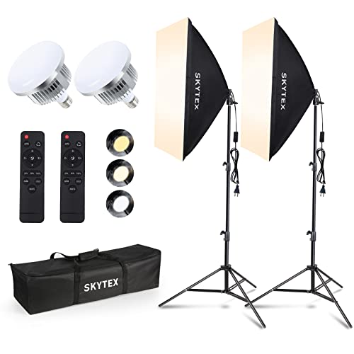 Skytex Softbox Lighting Kit 2Pack 20x28in Soft Box | 85W 2700-6400K E27 LED Bulb Continuous Photography Lighting, Photo Studio Lights Equipment for Camera Shooting, Video Recording - Image 1