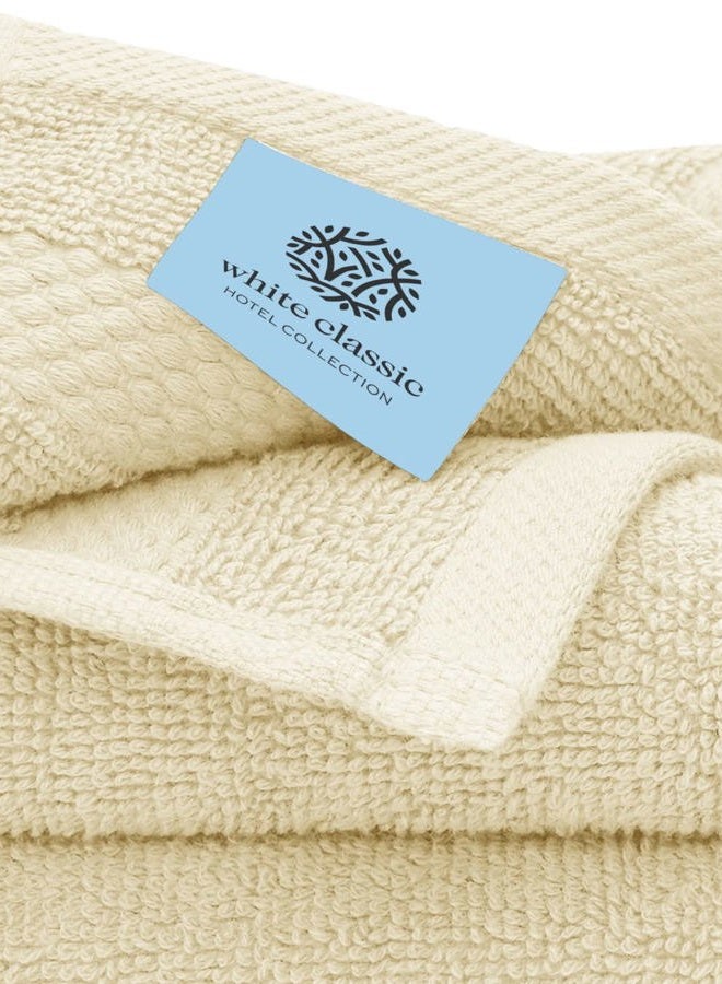 White Classic Luxury Cotton Washcloths - Large Hotel Spa Bathroom Face Towel | 12 Pack | Beige… - Image 5