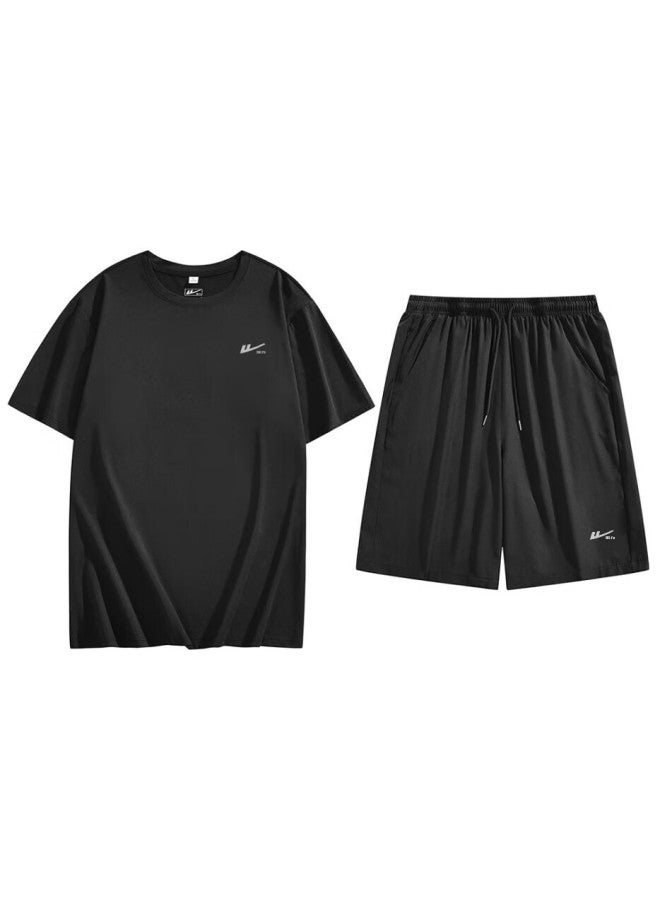 Warrior Men's Summer Breathable Quick-dry Shorts And Short-sleeve T-shirt Casual Running Fitness Set - Image 5