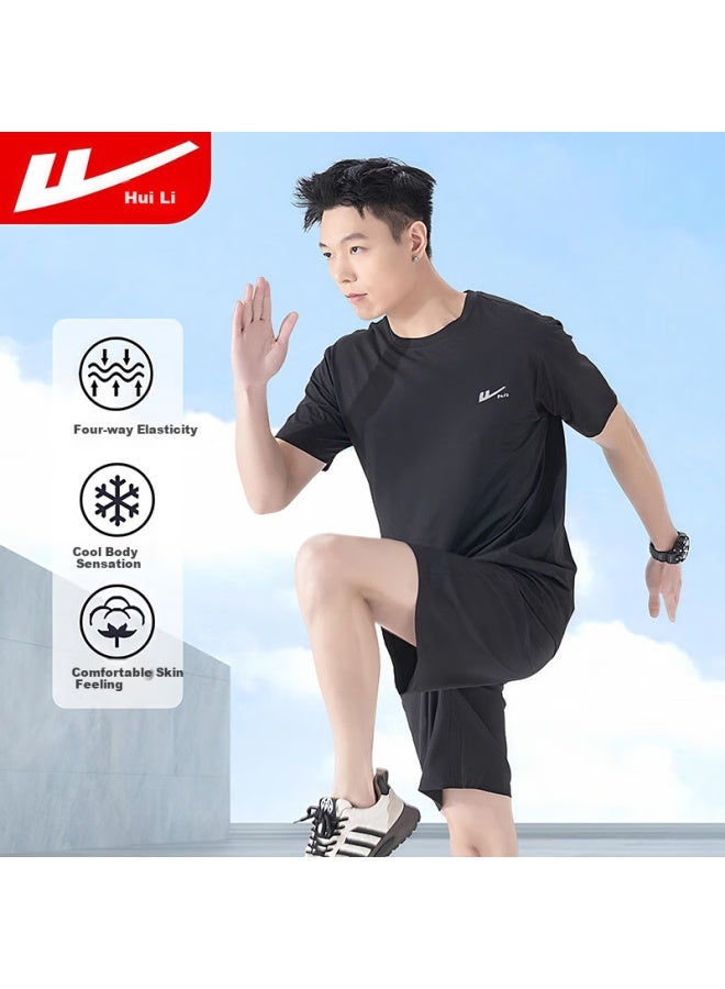 Warrior Men's Summer Breathable Quick-dry Shorts And Short-sleeve T-shirt Casual Running Fitness Set - Image 1