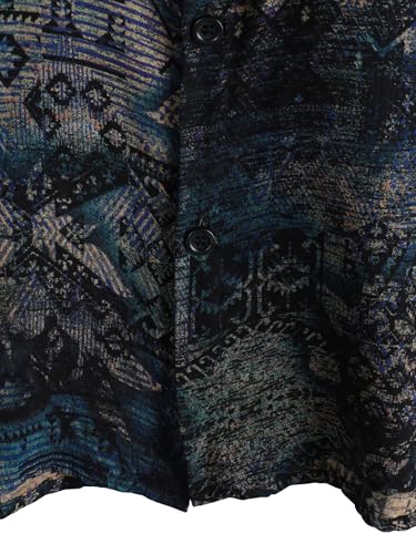 JOTOOK Mens Hawaiian Shirt Short Sleeve Button Down Tropical Shirts Casual Floral Summer Beach Shirt Large Blue Vintage - Image 5