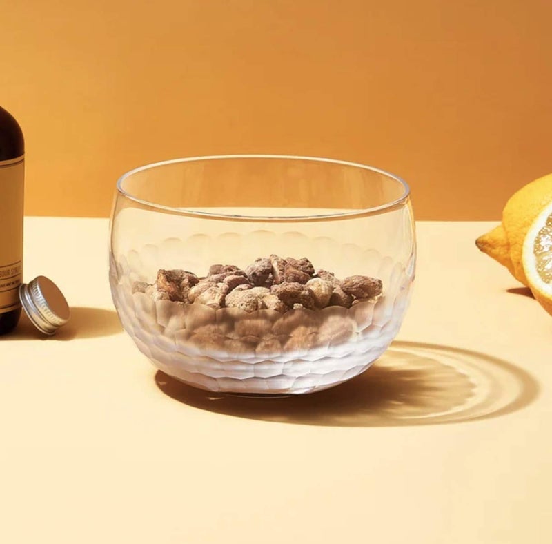 Amehla 18-ounce Nut Bowl  Snack Jar and Candy Dish with Hammered Finish  Handblown Glass End Table Piece - Image 3