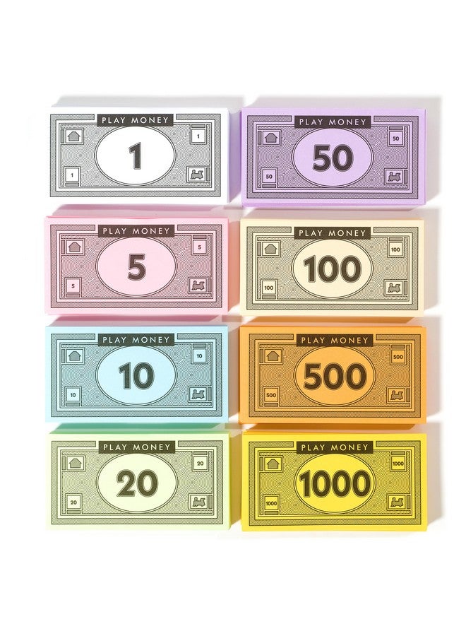 Apostrophe Games Opoly Play Money - 720Pcs Board Game Replacement Money - 90 Of Each Bill In 8 Denominations - 1, 5, 10, 20, 50, 100, 500, & 1000 - Image 1