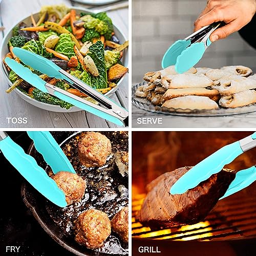 NFI essentials Silicone Whisk and Tong Set, Non-Stick Cooking Safe Set of 2 Silicone Set for Egg Beater, Frying, Whisking, Grillin, Dishwasher Safe Whisks for Cooking Heat Resistant - Image 3