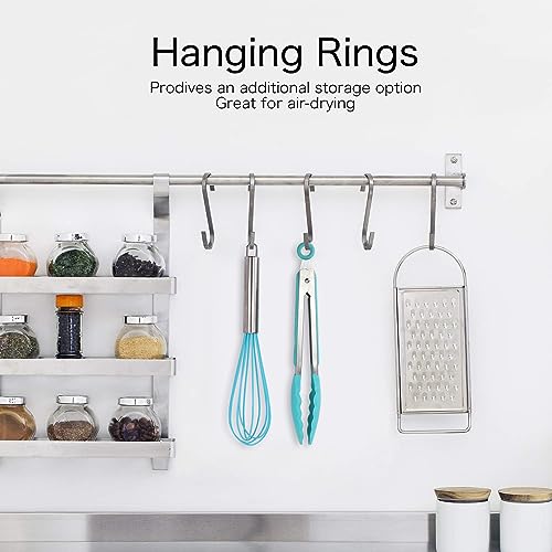 NFI essentials Silicone Whisk and Tong Set, Non-Stick Cooking Safe Set of 2 Silicone Set for Egg Beater, Frying, Whisking, Grillin, Dishwasher Safe Whisks for Cooking Heat Resistant - Image 2
