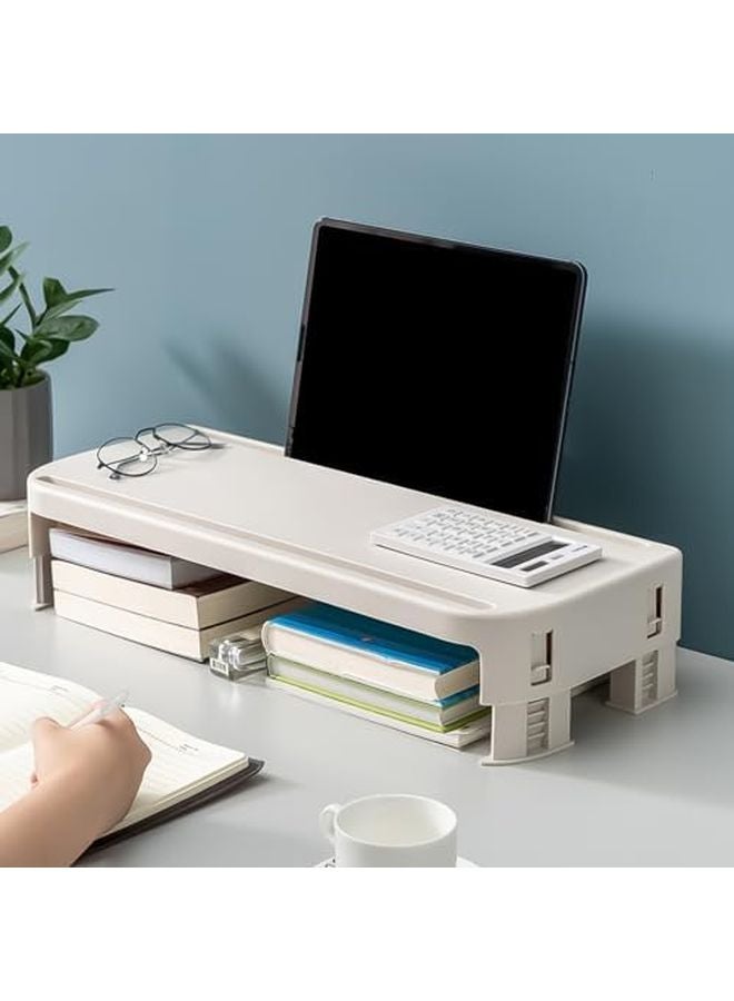 Adjustable Laptop Stand for Desk with Storage Space Easy Assembly Ergonomic Design - Image 3