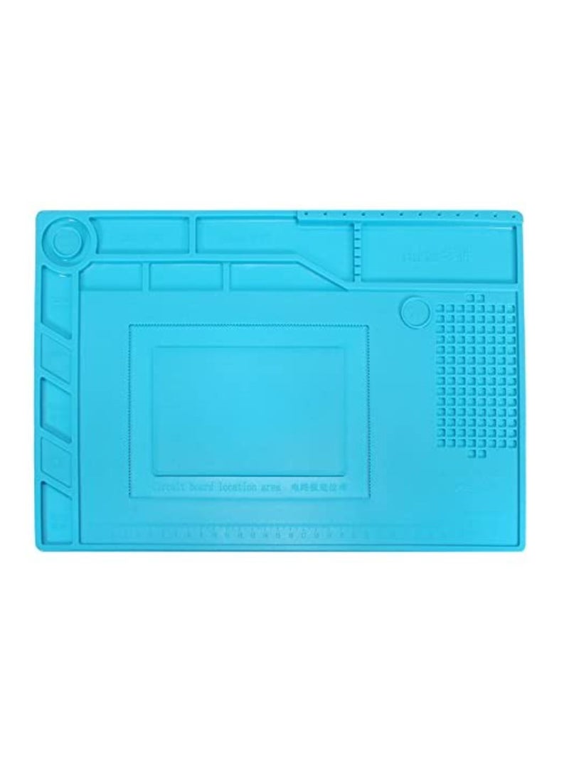 Rubik Basic Magnetic Heat Insulation Silicone Working Desk Mat Hot Air Gun BGA Soldering Repair Station Screw Pad S-150 Blue  - Image 4