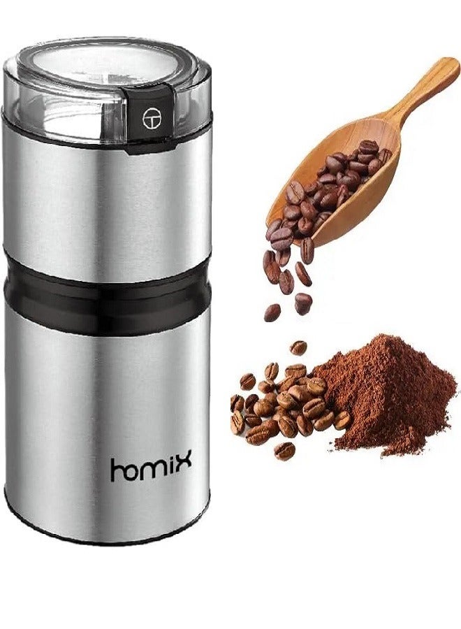 هوميكس مطحنة قهوة صغيرة محمولة 150 واط من الستانلس ستيل بلون اسود 50 غرام - Image 2