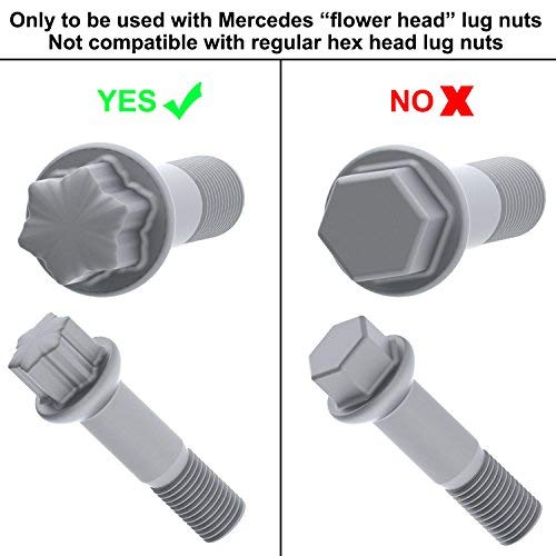 ATLIN Protective Lug Nut Socket for Mercedes Vehicles with 17mm Convex, Flower Head Lug Nuts - Image 2