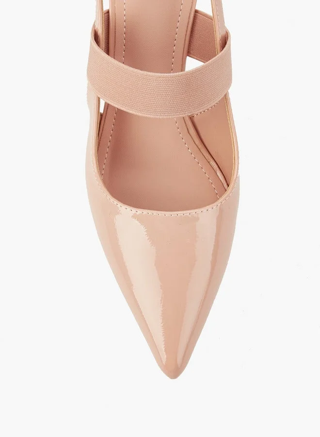 Flora Bella By Shoexpress PINK Flora Bella Solid Pointed Toe Slingback Shoes With Stiletto Heels for Women | Best Price UAE