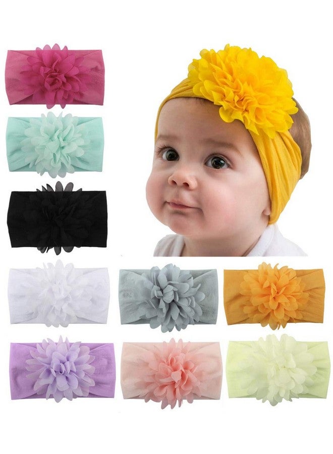 Toptim Baby Head Wrap Chiffon Flowers Newborn Infant Soft Nylon Headbands - Image 1