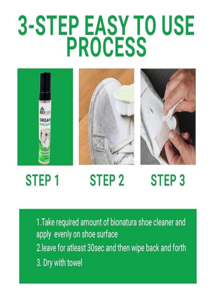 BioNatura - Organic Shoe Cleaner -250 ml ; Natural, Biodegradable, Non toxic & Eco friendly Foam Solution - Image 1