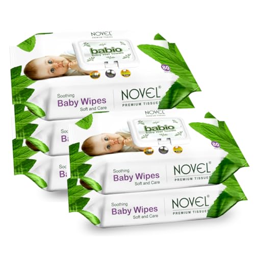 NOVEL Baby Wet Wipes/Pack With Lid (Pack of 5-80 Sheet) - Image 1
