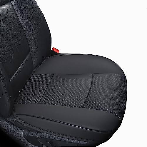 EDEALYN Luxury PU Leather Car Seat Cover Protector Front, Bottom Single Seat Cover-Compatible with 90% Vehicles (Width 20.8 ×deep 21×Thick 0.2 inch) (Black) - Image 1