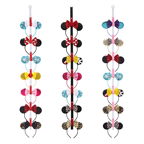 Fancheer 3Pcs Mouse Ears Headband Holder Headpiece Hanger Organizer Hair Accessories Storage Hanging Wall Display Decor - Image 1