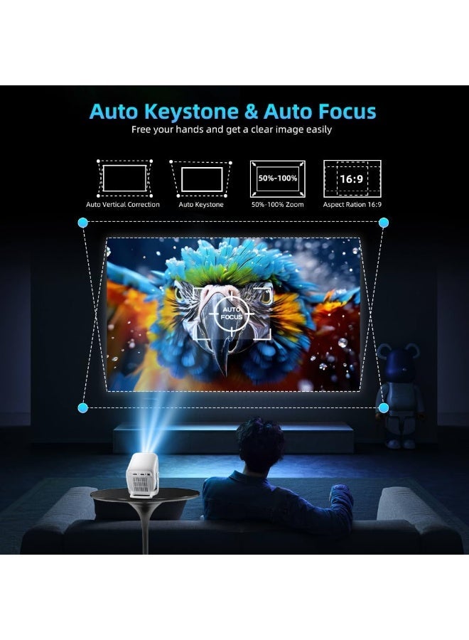 Salange HY260Max 4K Android Smart Projector with Auto Focus mini Projector Bluetooth WiFi 5G Portable Projector - Image 3