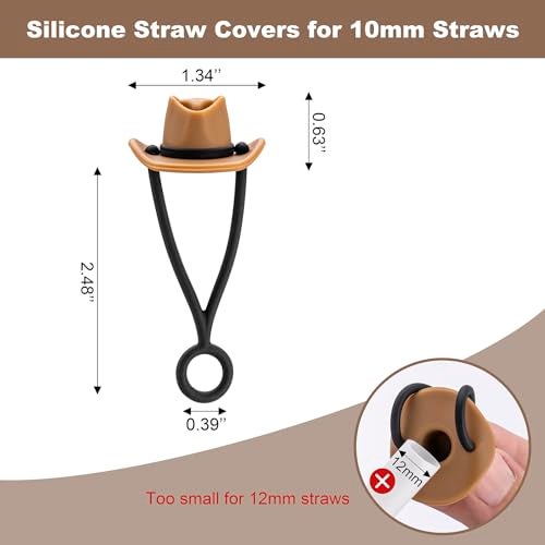 NancyL Straw Cover Cap for Stanley Cup 30 40 oz, Silicone Straw Toppers Cowboy Hat, Tumbler Cup Accessories for 10mm 0.4in Straws Cute Gifts Ornaments for Women - Image 3
