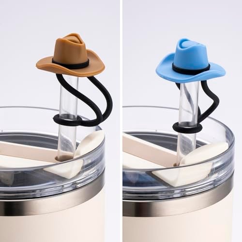 NancyL Straw Cover Cap for Stanley Cup 30 40 oz, Silicone Straw Toppers Cowboy Hat, Tumbler Cup Accessories for 10mm 0.4in Straws Cute Gifts Ornaments for Women - Image 4