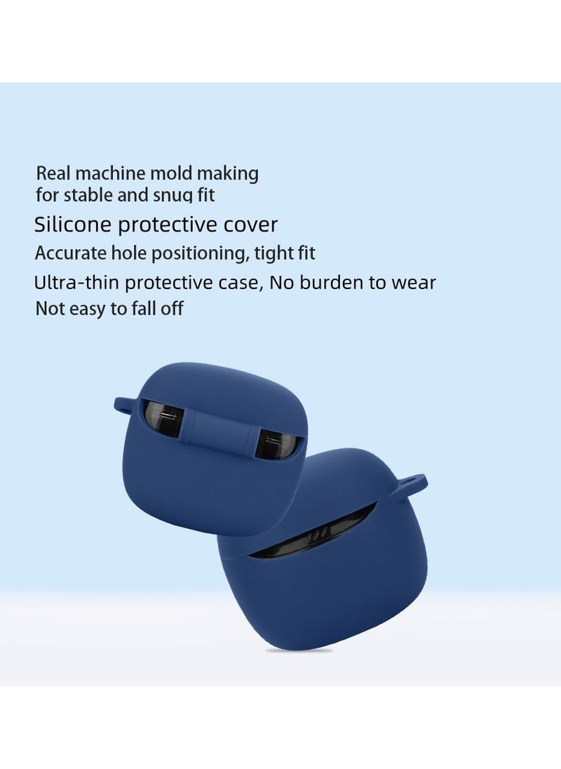 Silicone Case Compatible with JBL Tune Flex 2 Bluetooth Headphone Portable Scratch Shock Resistant Cover with Carabiner (Black)