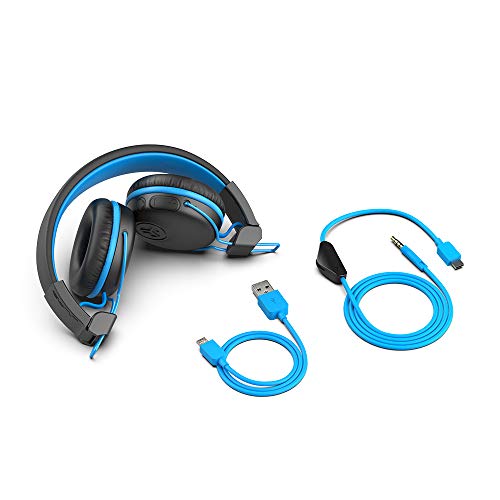 JLab JBuddies Play Gaming Wireless Kids Headset, Blue, 22+ Hour Bluetooth 5 Playtime 60ms Super-Low Latency for Mobile Gameplay, Retractable Boom Mic, AUX Cord Compatible w/Gaming Consoles - Image 5
