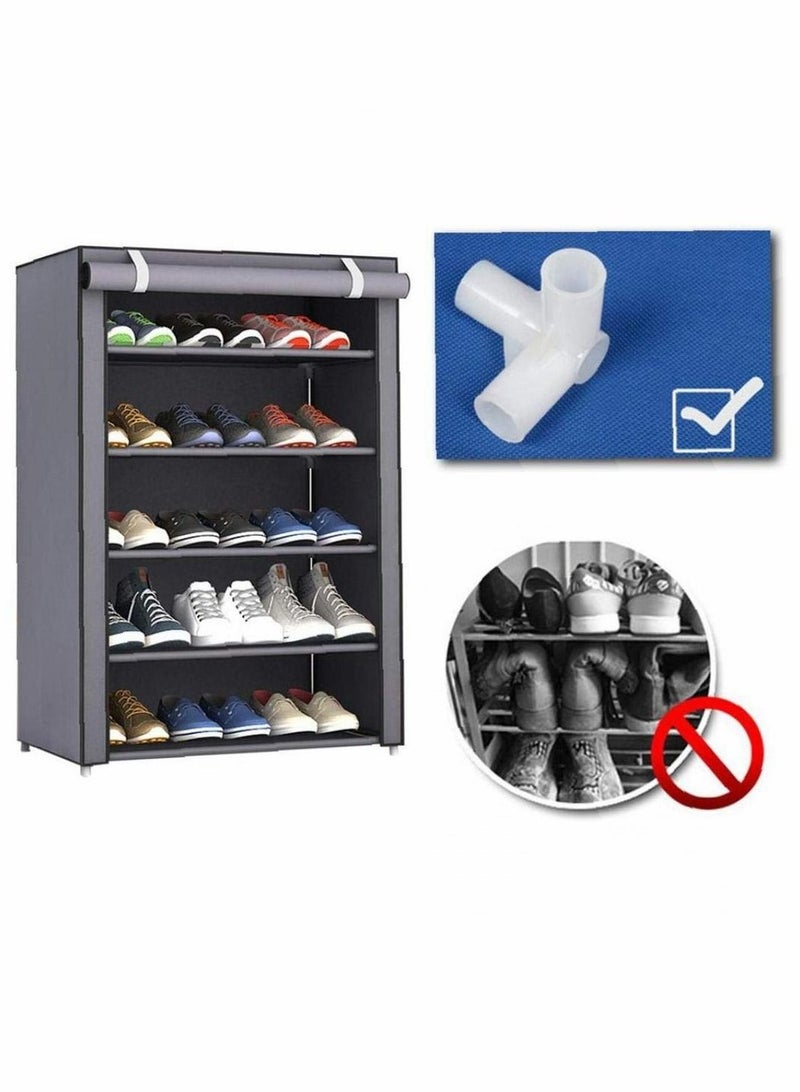 Y&D Shoe Rack, Rack with Dustproof Cover Shelf Storage Organizer, for Entryway, Hallway and Closet - Image 2