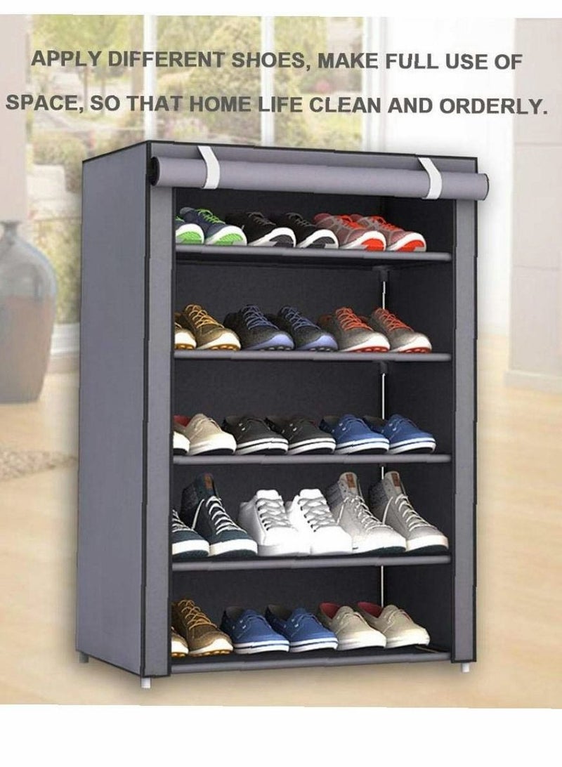 Y&D Shoe Rack, Rack with Dustproof Cover Shelf Storage Organizer, for Entryway, Hallway and Closet - Image 4