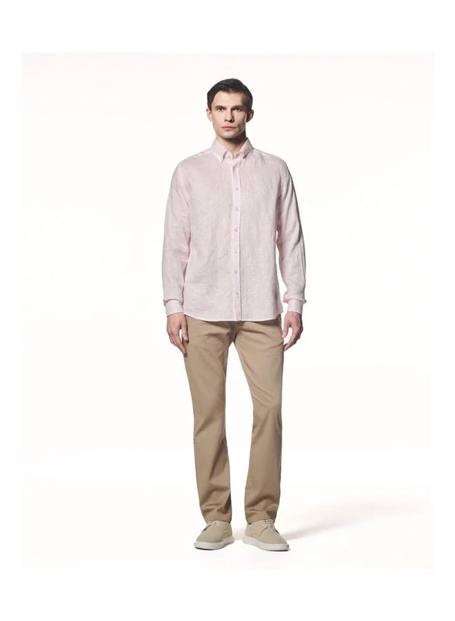 100% Linen Button-Down Collar Shirt.