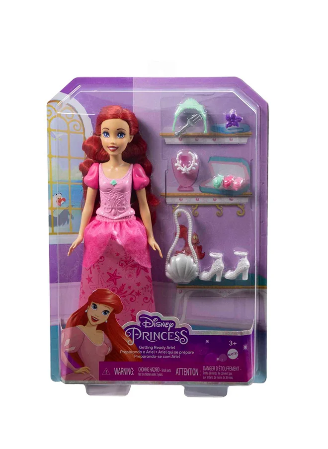 ديزني Princess Toys, Ariel Fashion Doll in Signature Pink Dress and 9 Accessories, Inspired by the Disney Movie